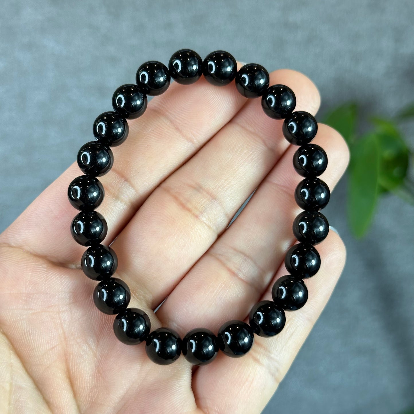 Natural Black Obsidian Bracelet Size 8 mm