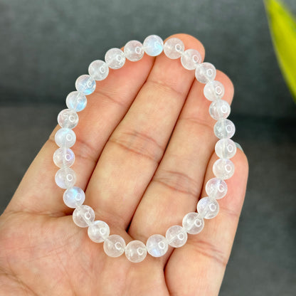 Natural Blue Moonsttone Bracelet Size 6.5 mm