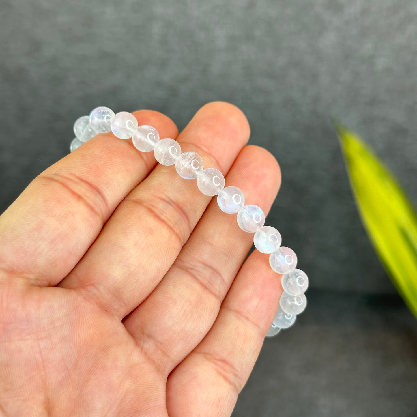 Natural Blue Moonsttone Bracelet Size 6.5 mm