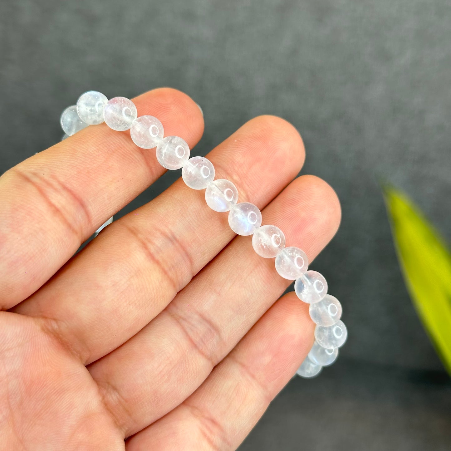 Natural Blue Moonsttone Bracelet Size 6.5 mm
