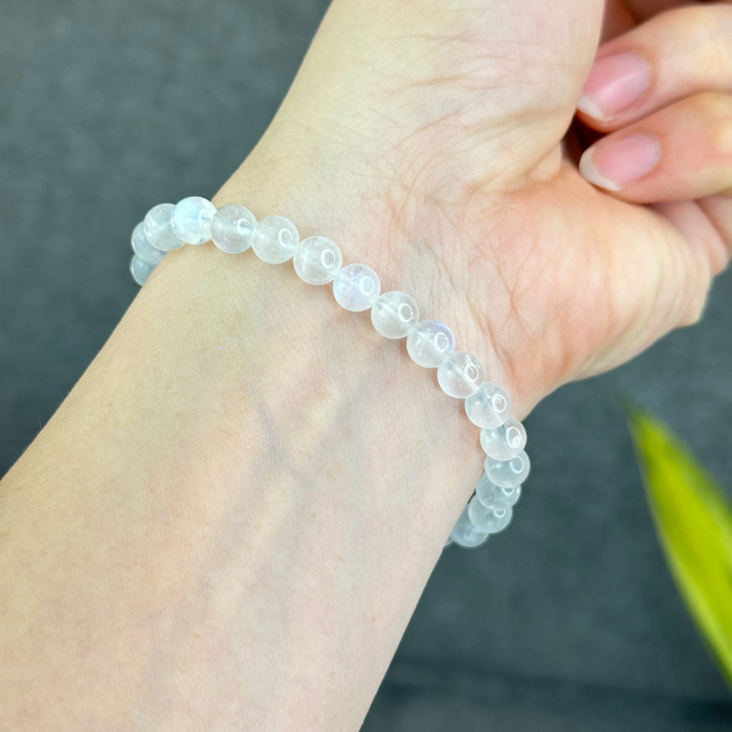 Natural Blue Moonsttone Bracelet Size 6.5 mm