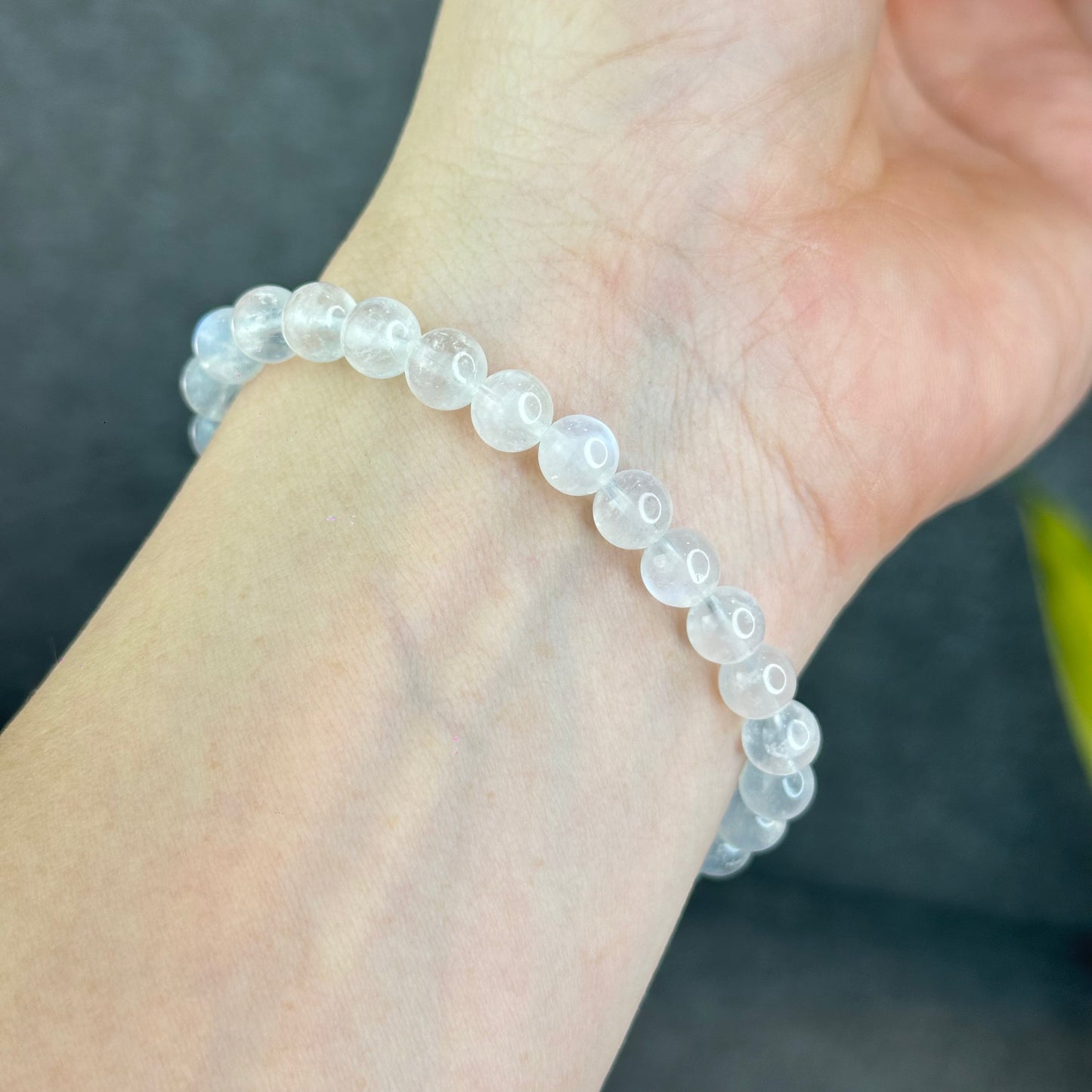Natural Blue Moonsttone Bracelet Size 6.5 mm