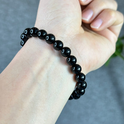 Natural Black Obsidian Bracelet Size 8 mm