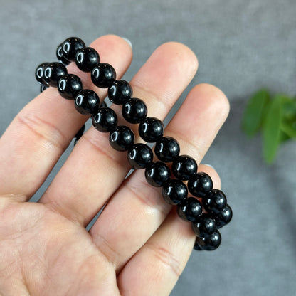 Natural Black Obsidian Bracelet Size 8 mm