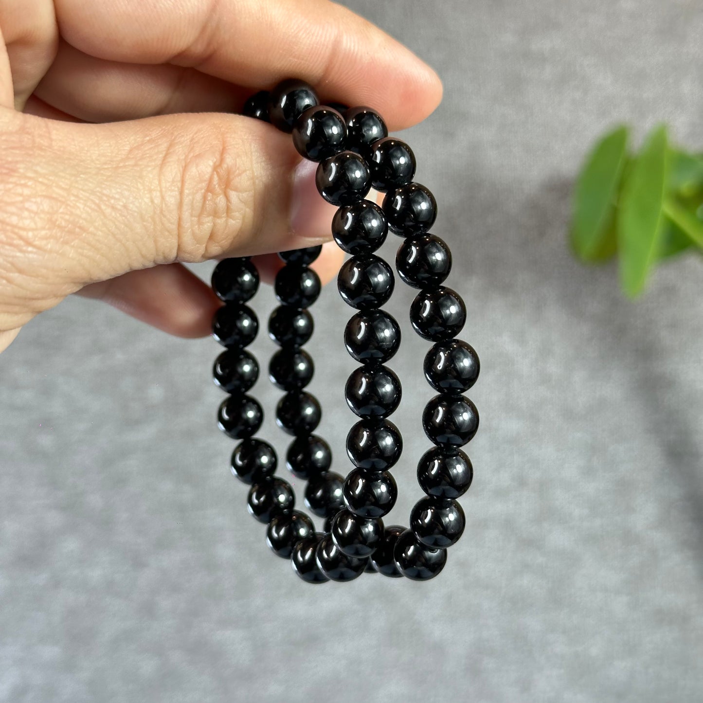 Natural Black Obsidian Bracelet Size 8 mm