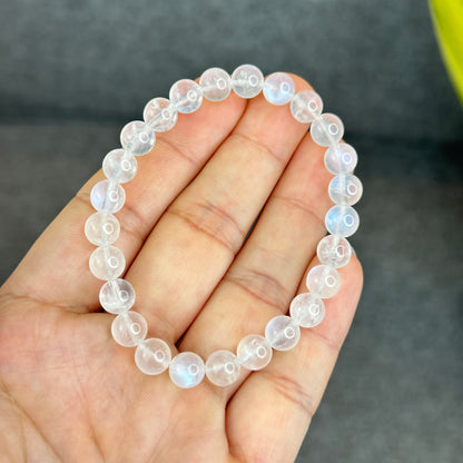 Natural Blue Moonsttone Bracelet Size 7.5 mm
