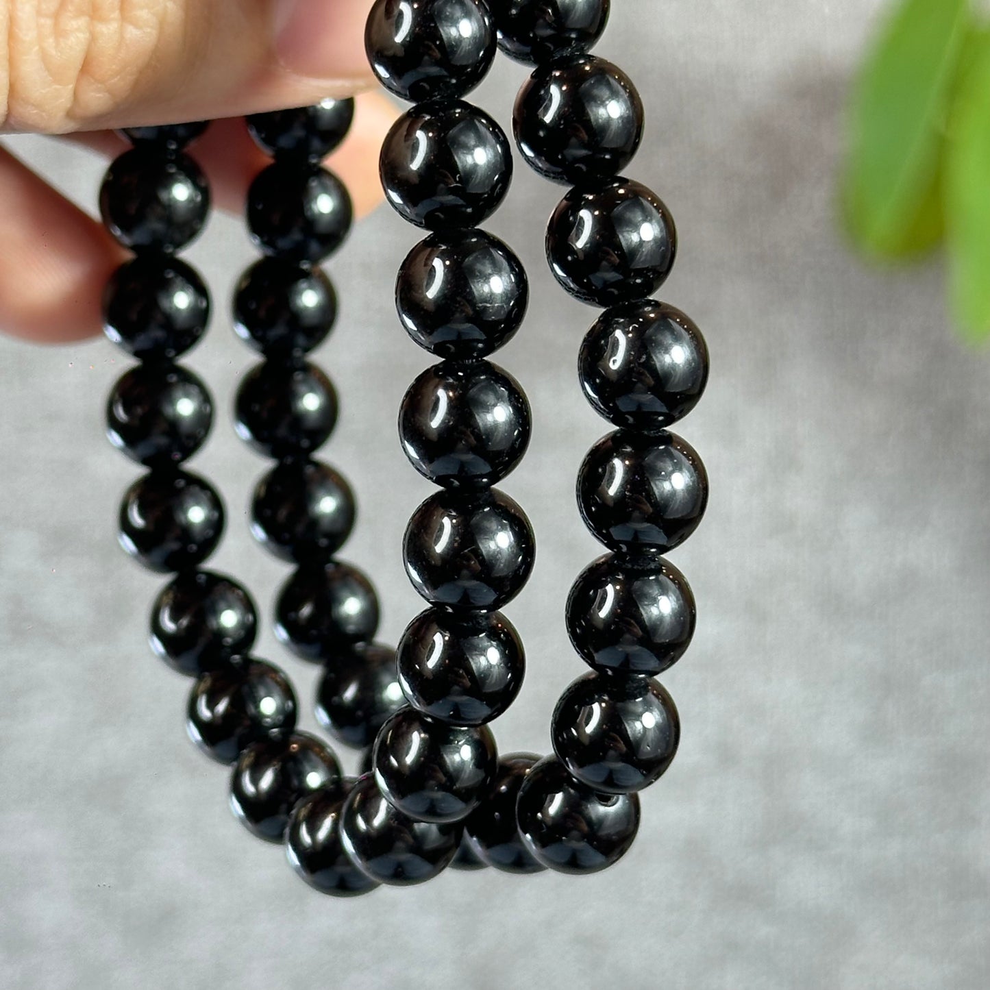 Natural Black Obsidian Bracelet Size 8 mm