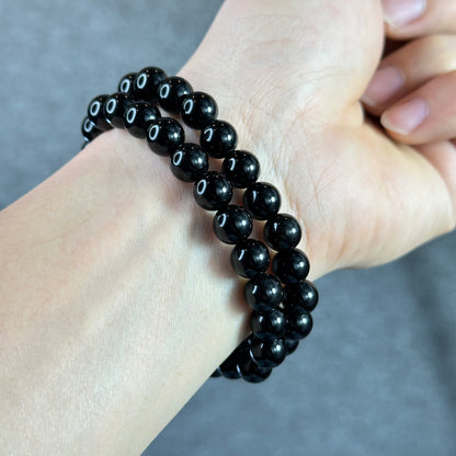 Natural Black Obsidian Bracelet Size 8 mm