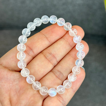 Natural Blue Moonsttone Bracelet Size 7.5 mm