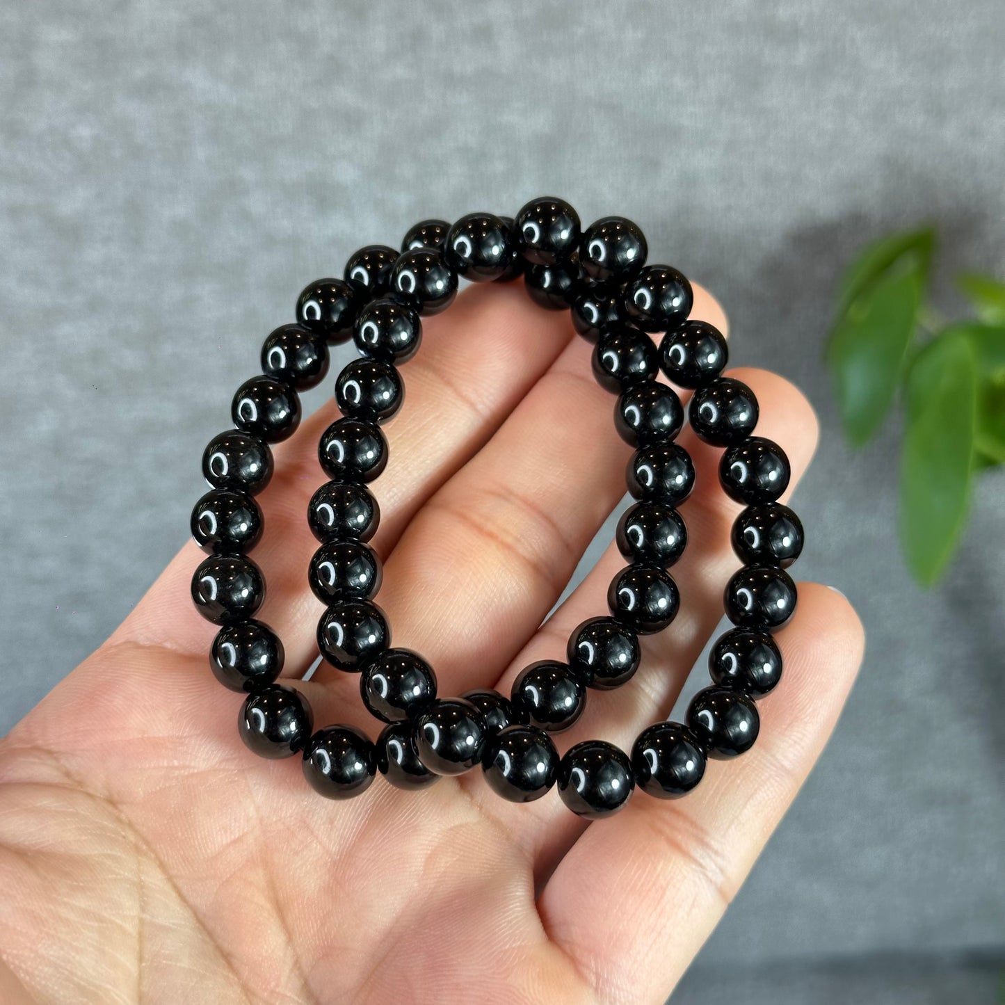 Natural Black Obsidian Bracelet Size 8 mm