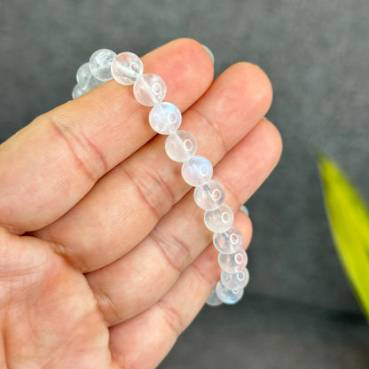 Natural Blue Moonsttone Bracelet Size 7.5 mm