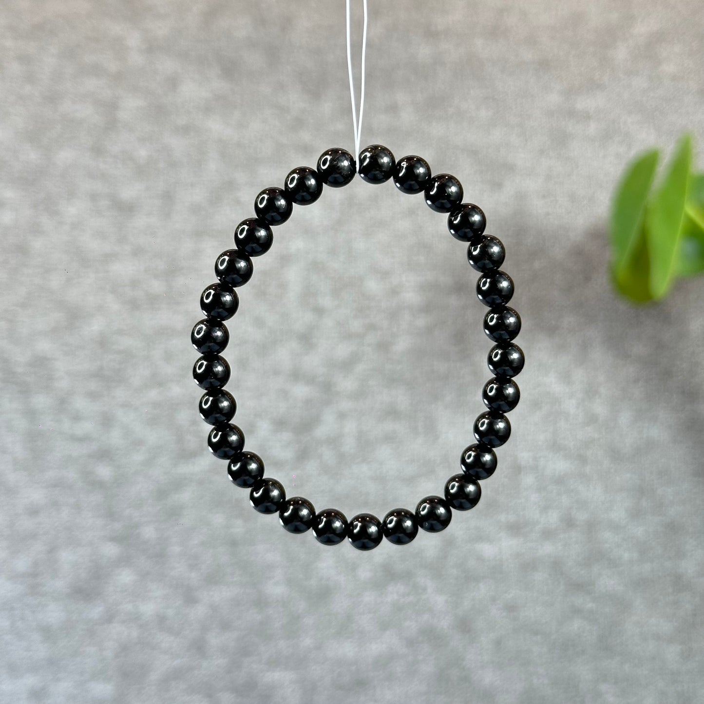 Natural Black Obsidian Bracelet Size 6 mm