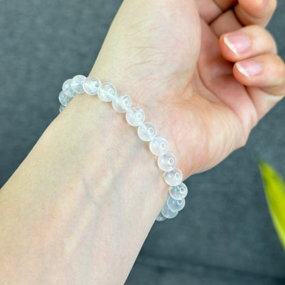 Natural Blue Moonsttone Bracelet Size 7.5 mm