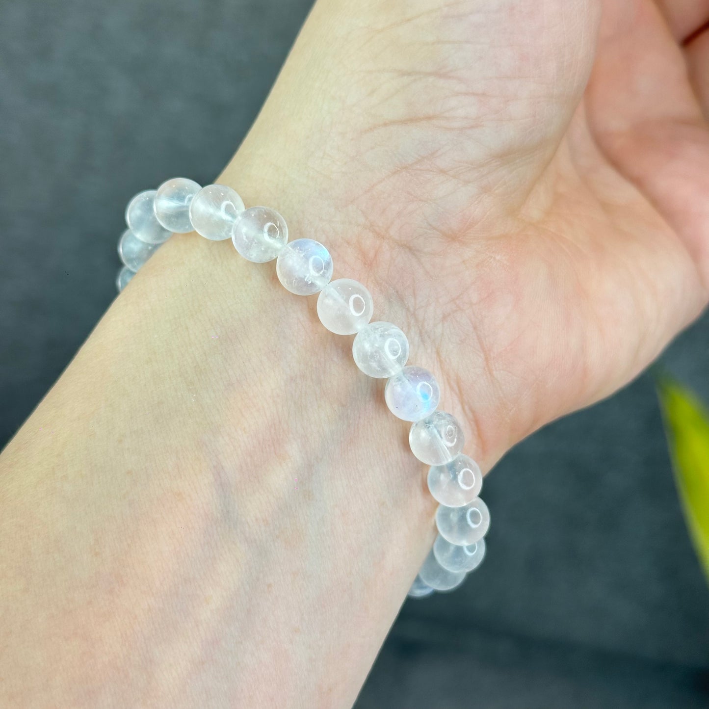 Natural Blue Moonsttone Bracelet Size 7.5 mm