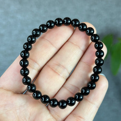 Natural Black Obsidian Bracelet Size 6 mm