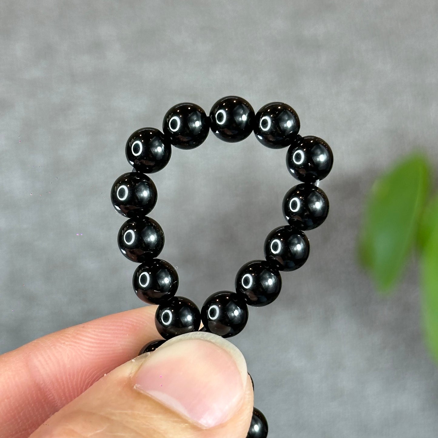 Natural Black Obsidian Bracelet Size 6 mm