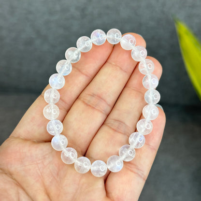 Natural Blue Moonsttone Bracelet Size 8 mm