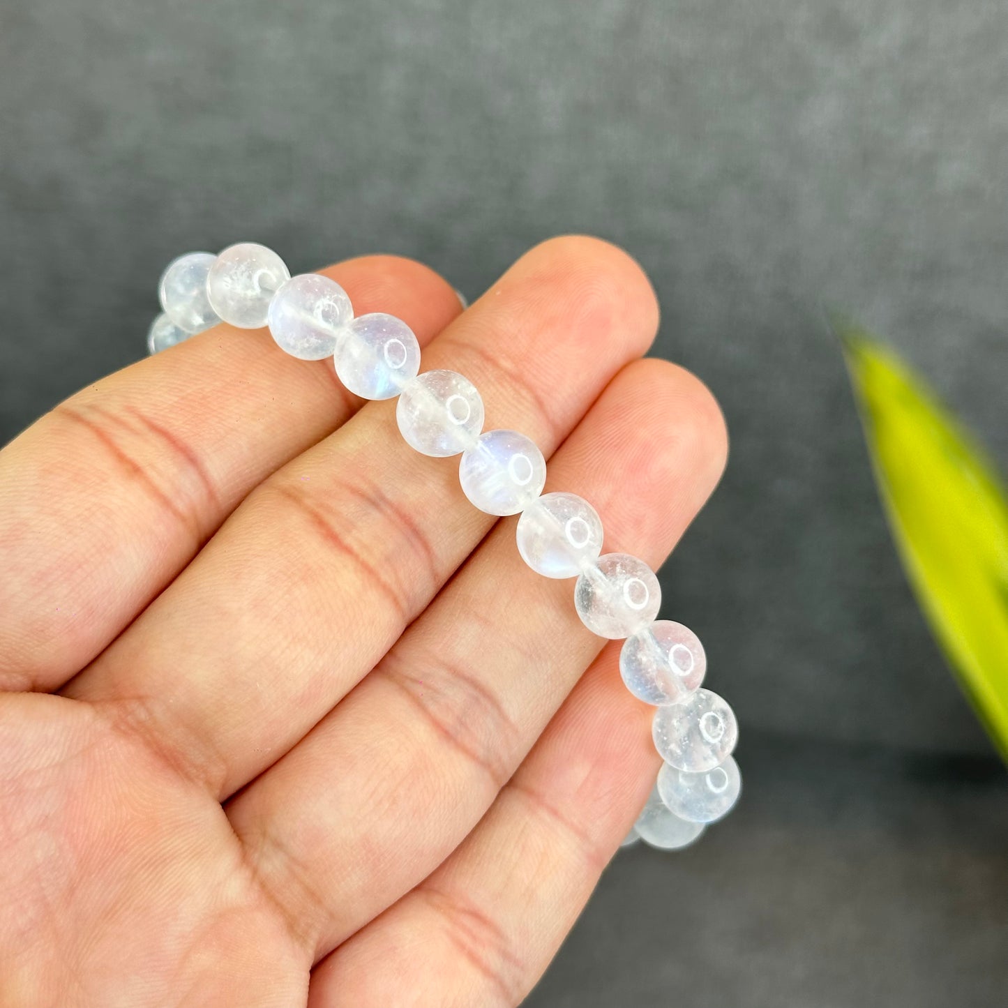 Natural Blue Moonsttone Bracelet Size 8 mm