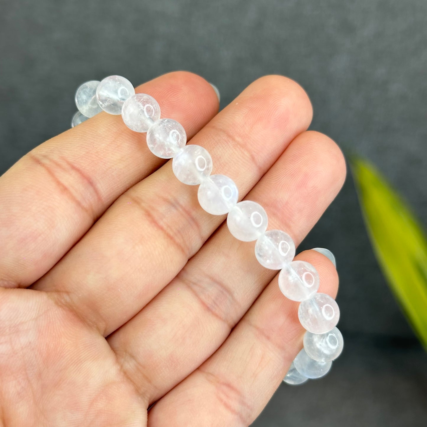 Natural Blue Moonsttone Bracelet Size 8 mm