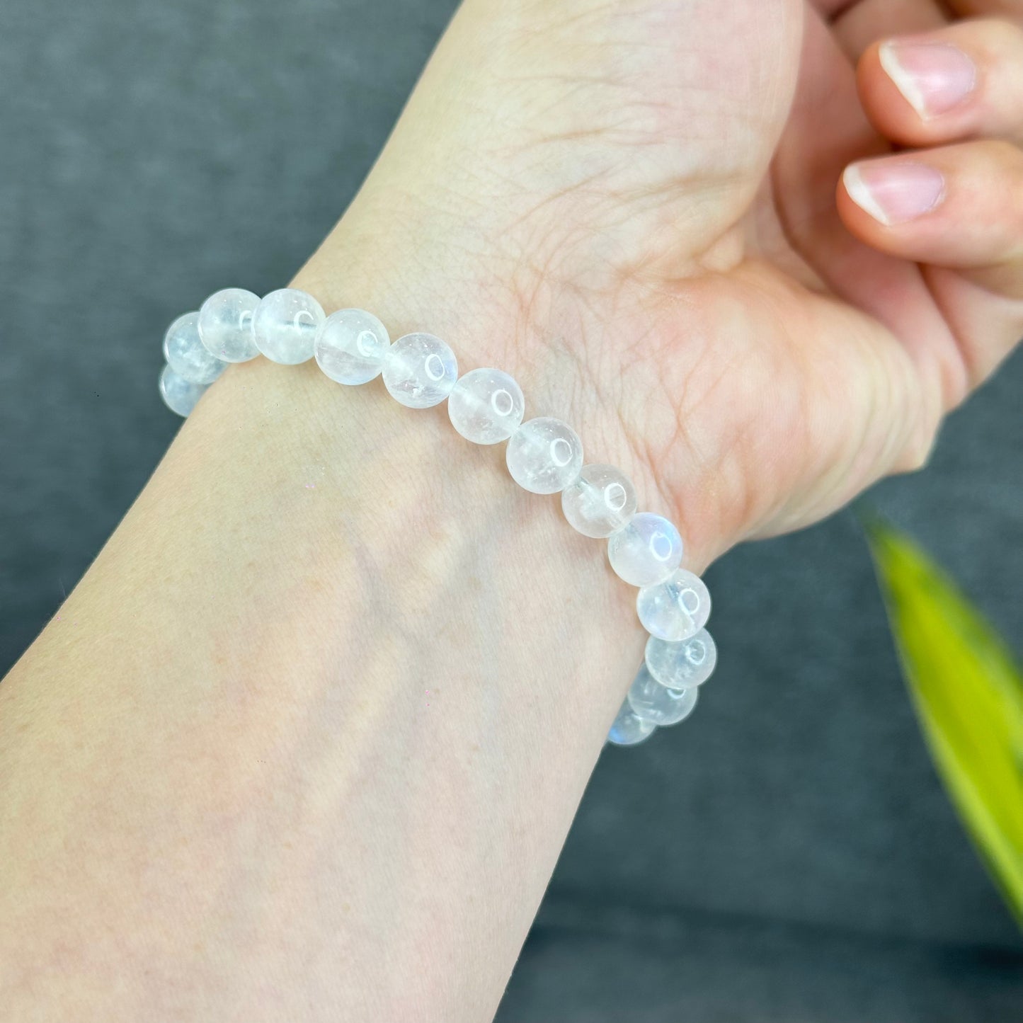 Natural Blue Moonsttone Bracelet Size 8 mm