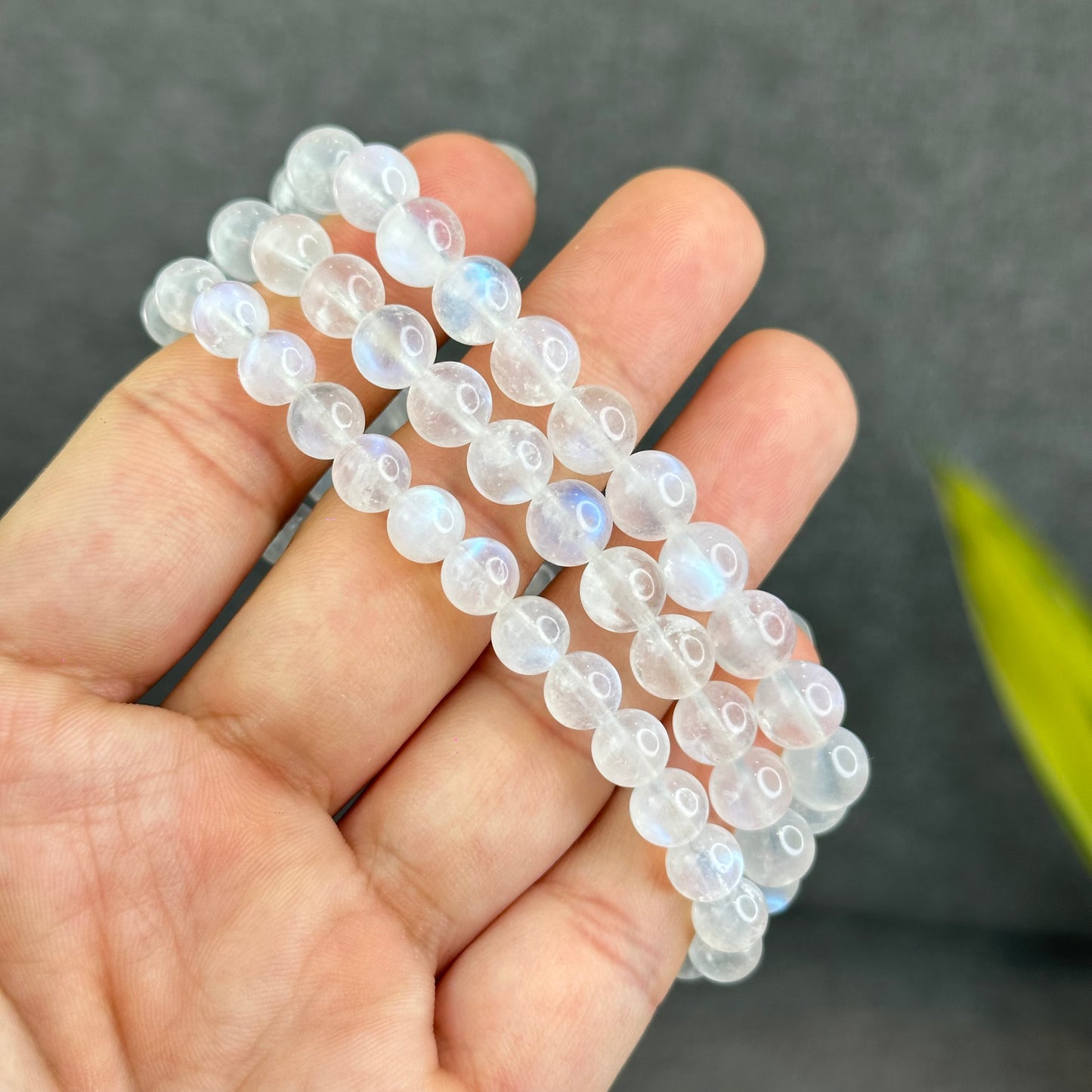 Natural Blue Moonsttone Bracelet Size 8 mm