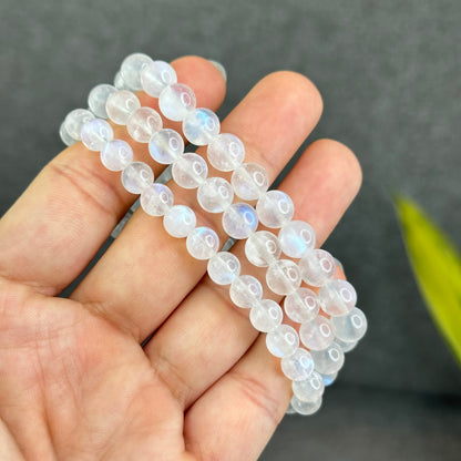 Natural Blue Moonsttone Bracelet Size 8 mm