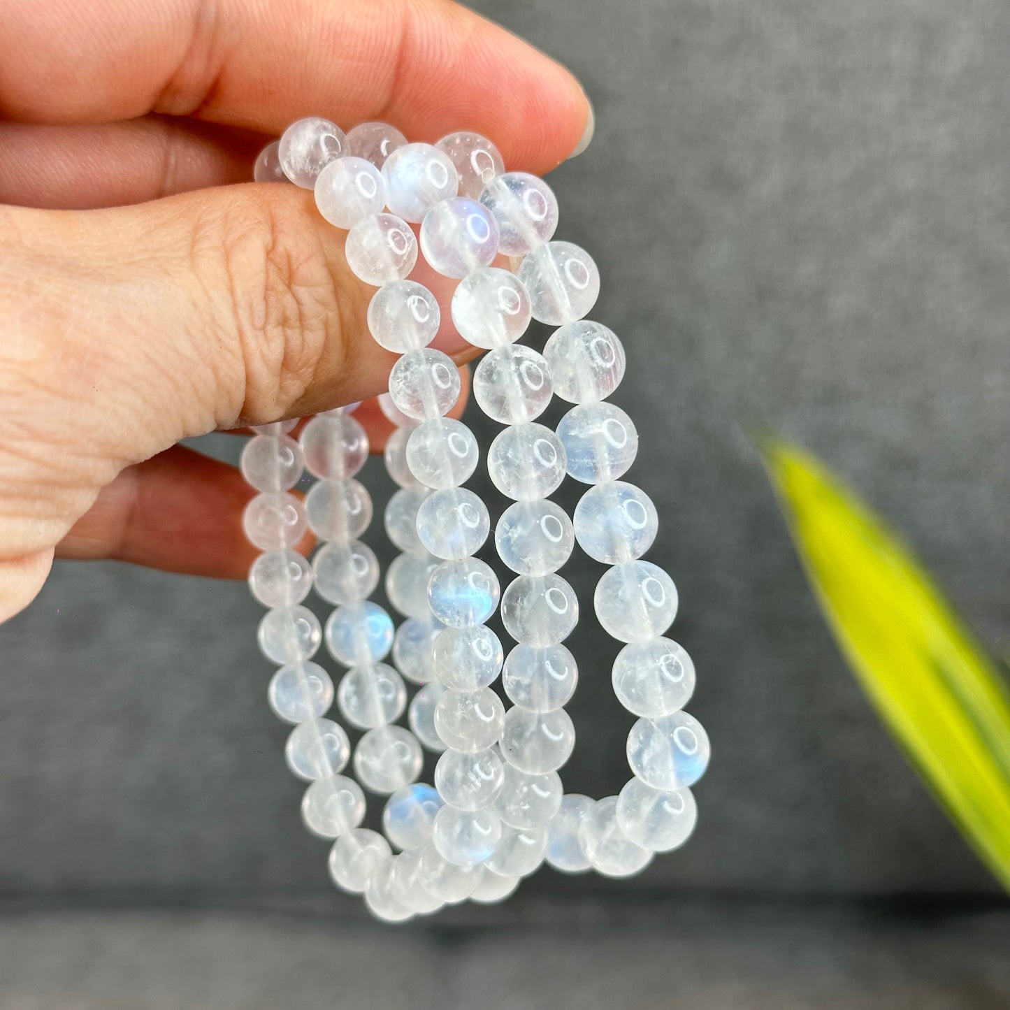 Natural Blue Moonsttone Bracelet Size 7.5 mm