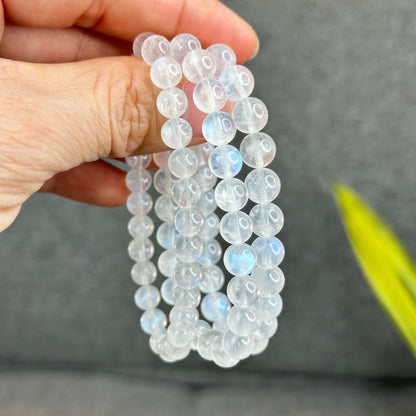 Natural Blue Moonsttone Bracelet Size 6.5 mm