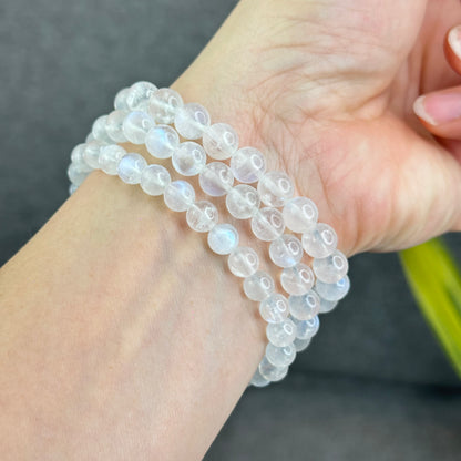 Natural Blue Moonsttone Bracelet Size 7.5 mm