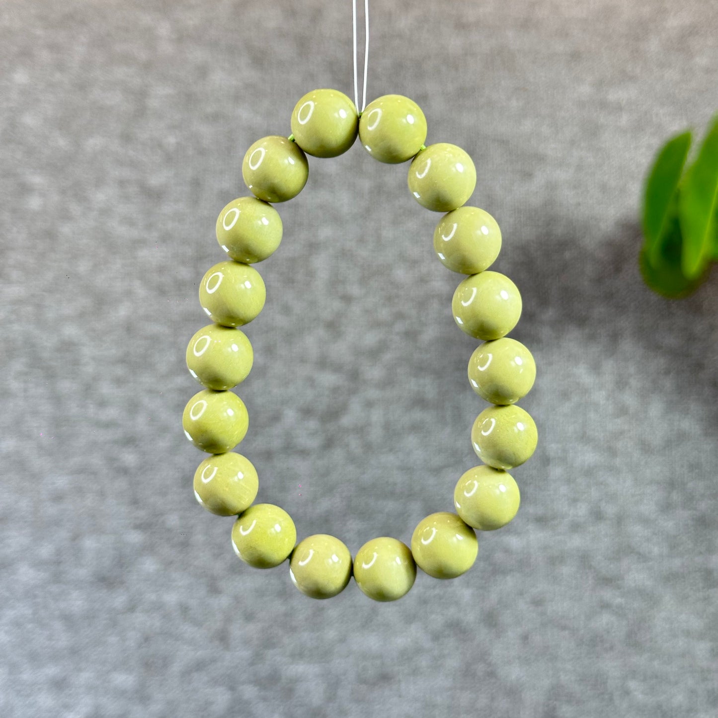 Natural Pastel Green Alashan Agate Bracelet Size 11.8 mm