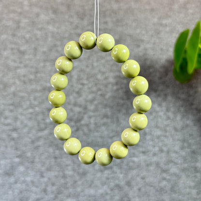 Natural Pastel Green Alashan Agate Bracelet Size 11.2 mm