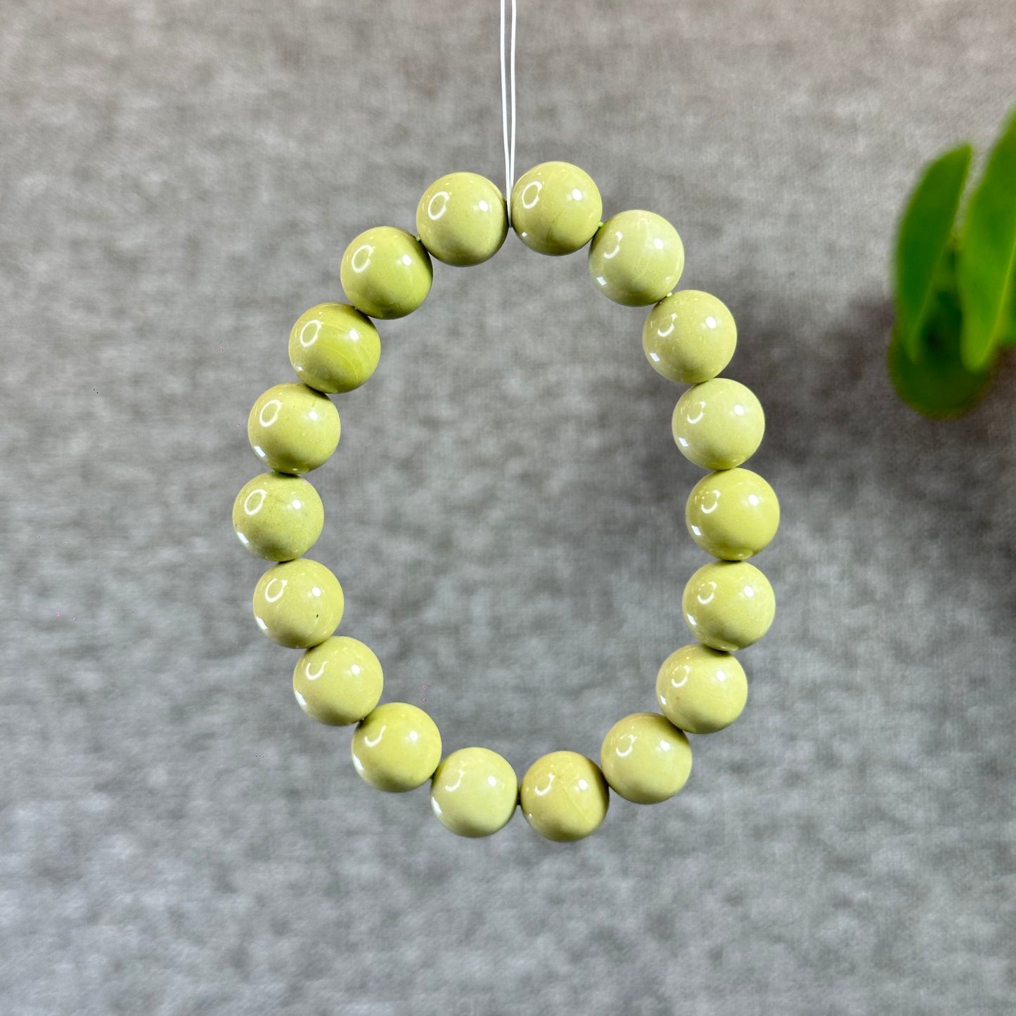 Natural Pastel Green Alashan Agate Bracelet Size 11.2 mm