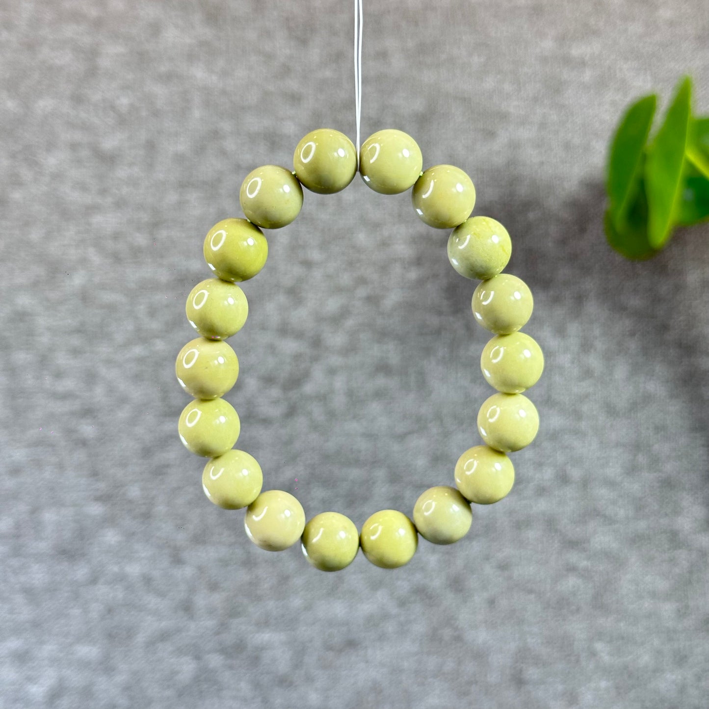 Natural Pastel Green Alashan Agate Bracelet Size 11.2 mm