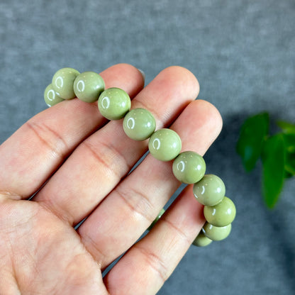 Natural Pastel Green Alashan Agate Bracelet Size 11.2 mm
