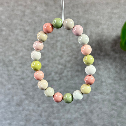 Natural Pastel Multi Colour Alashan Agate Bracelet Size 10 mm