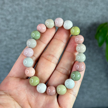Natural Pastel Multi Colour Alashan Agate Bracelet Size 10 mm
