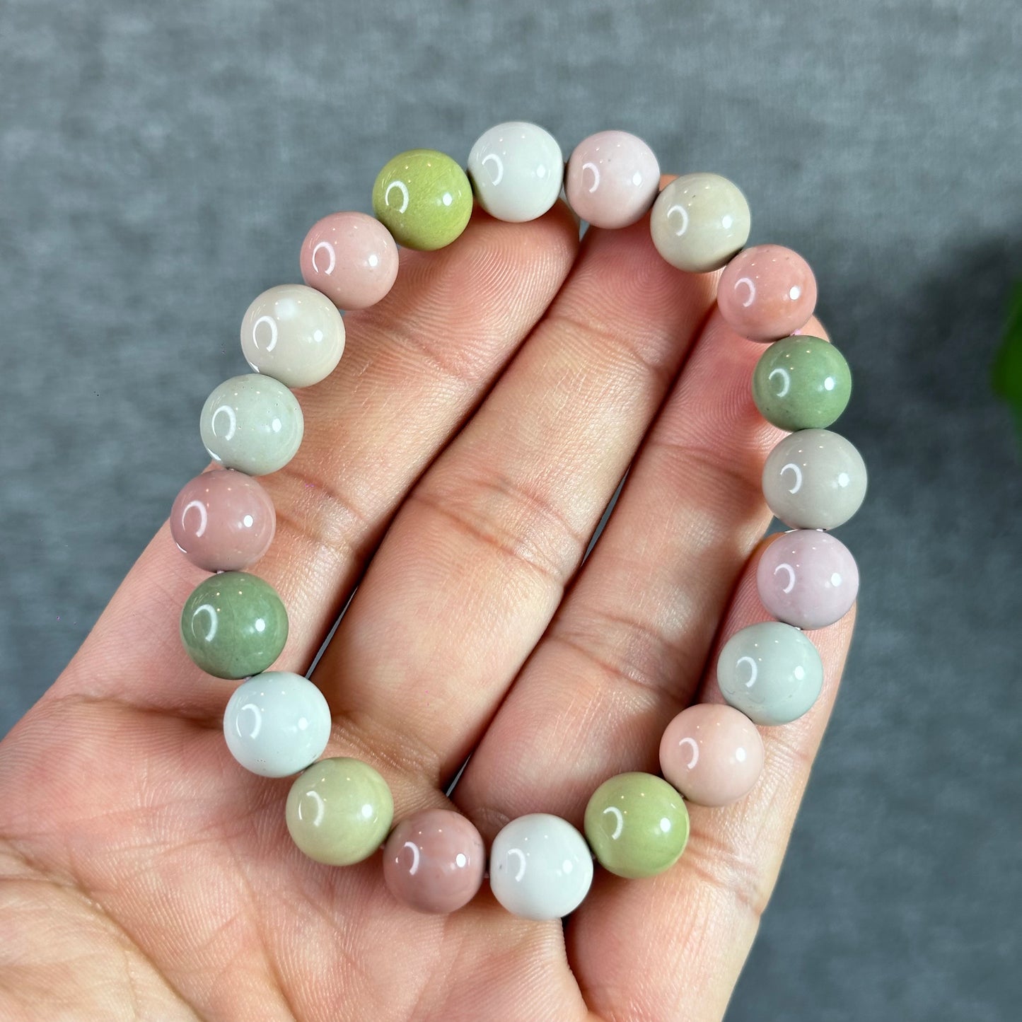 Natural Pastel Multi Colour Alashan Agate Bracelet Size 10 mm