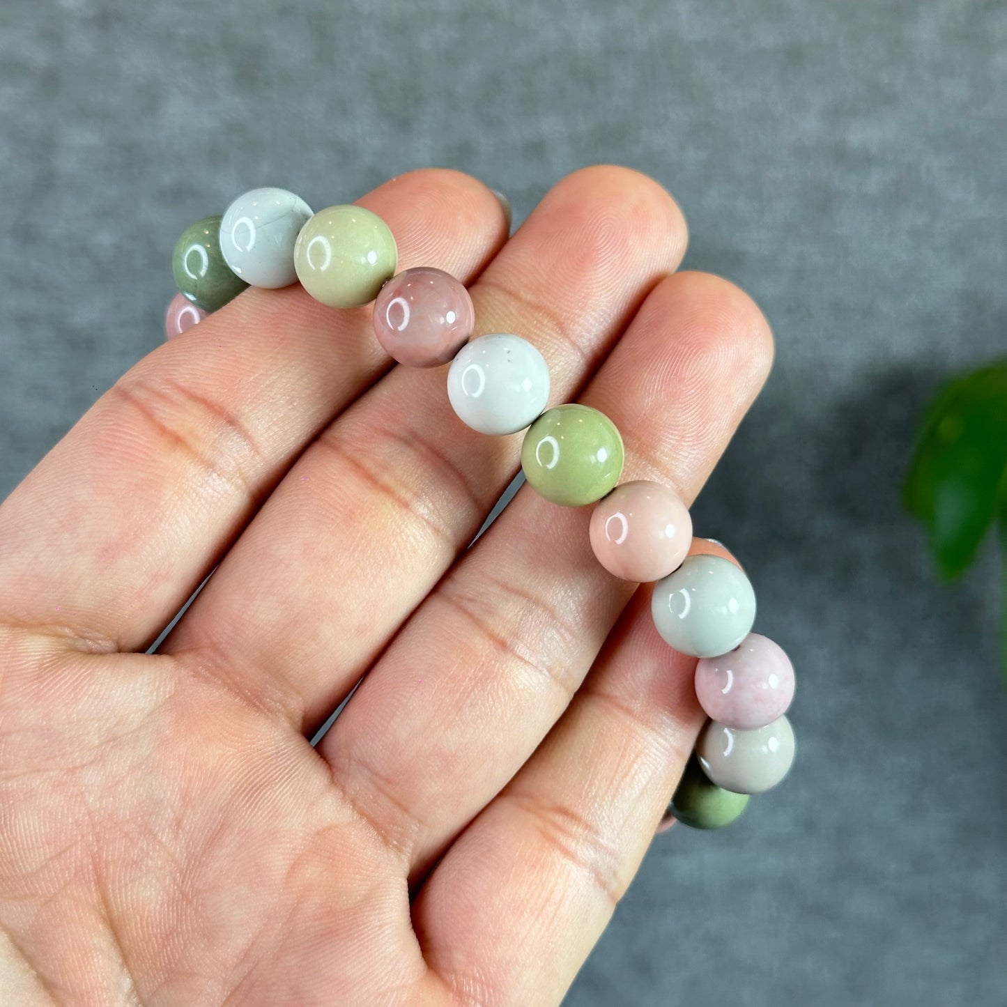 Natural Pastel Multi Colour Alashan Agate Bracelet Size 10 mm