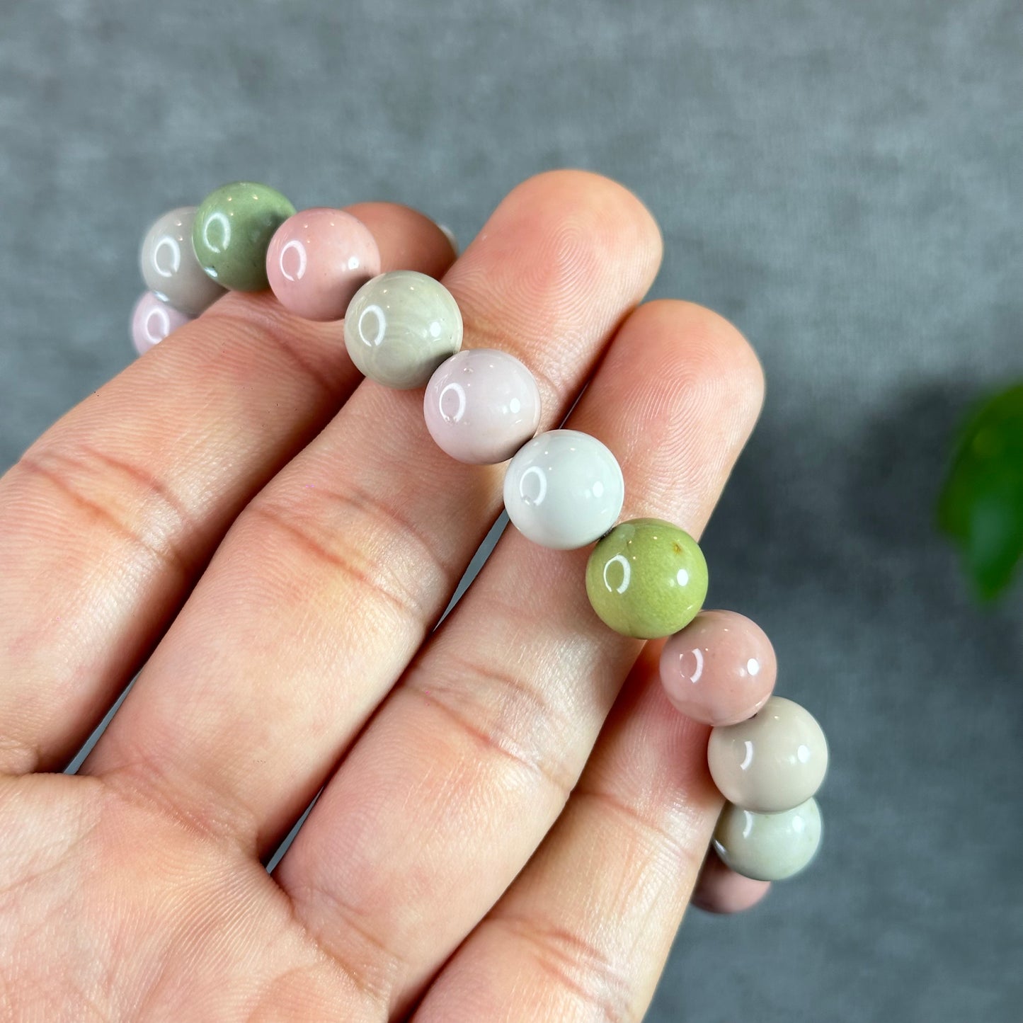 Natural Pastel Multi Colour Alashan Agate Bracelet Size 10 mm