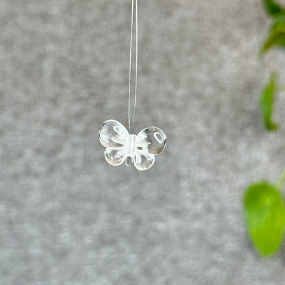 Natural Clear Quartz Ribbon Charm