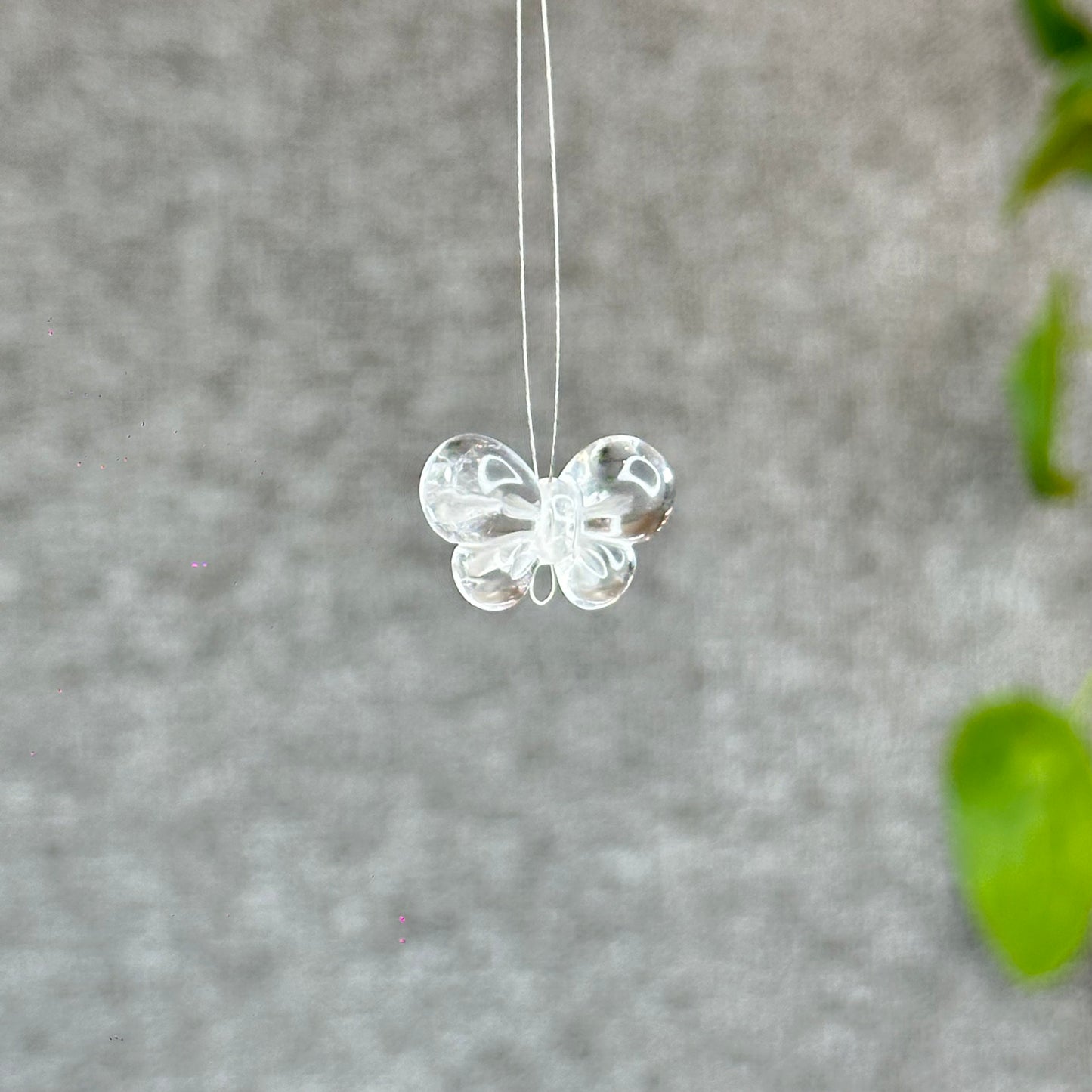 Natural Clear Quartz Ribbon Charm