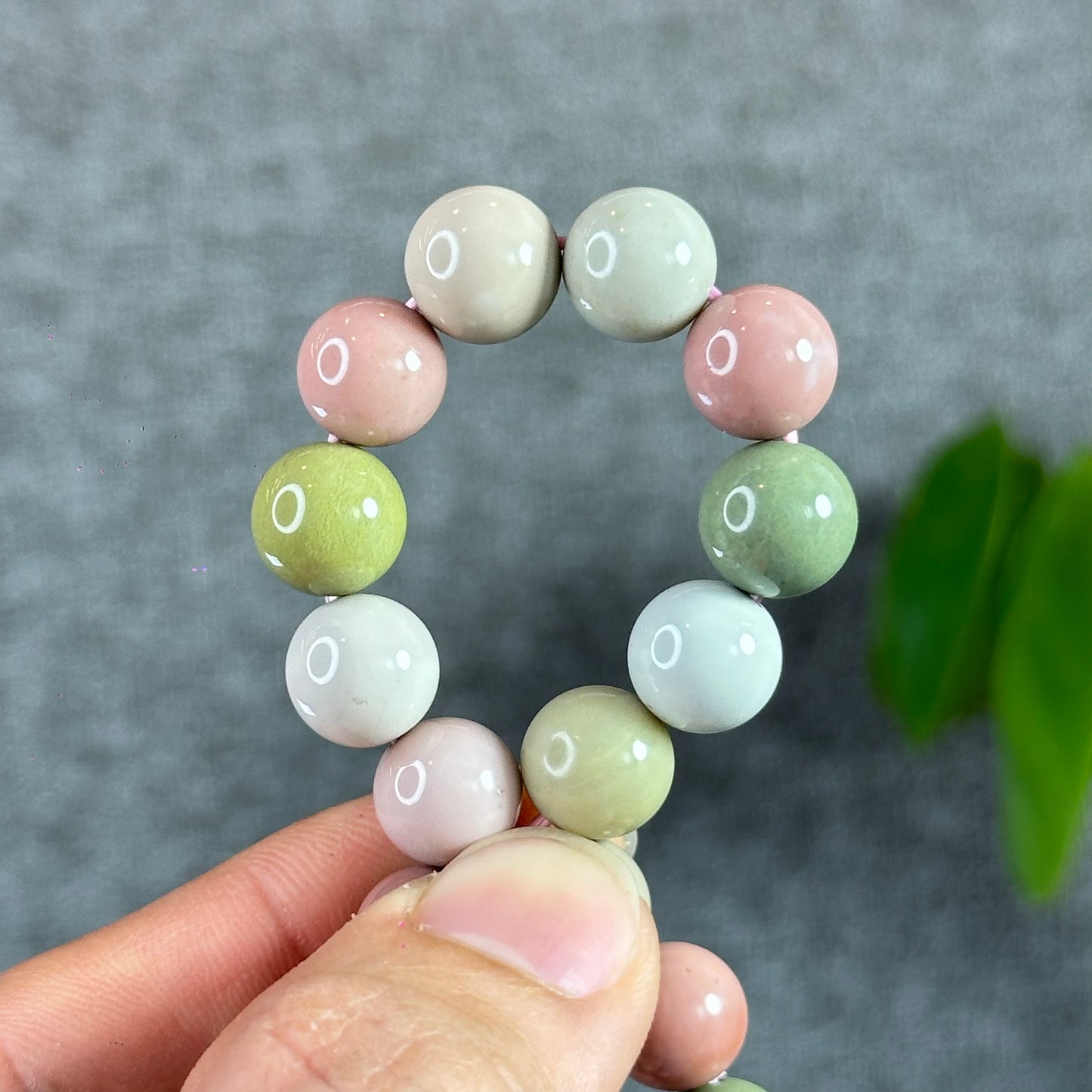 Natural Pastel Multi Colour Alashan Agate Bracelet Size 10 mm