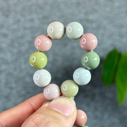 Natural Pastel Multi Colour Alashan Agate Bracelet Size 10 mm