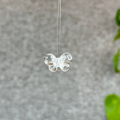 Natural Clear Quartz Ribbon Charm