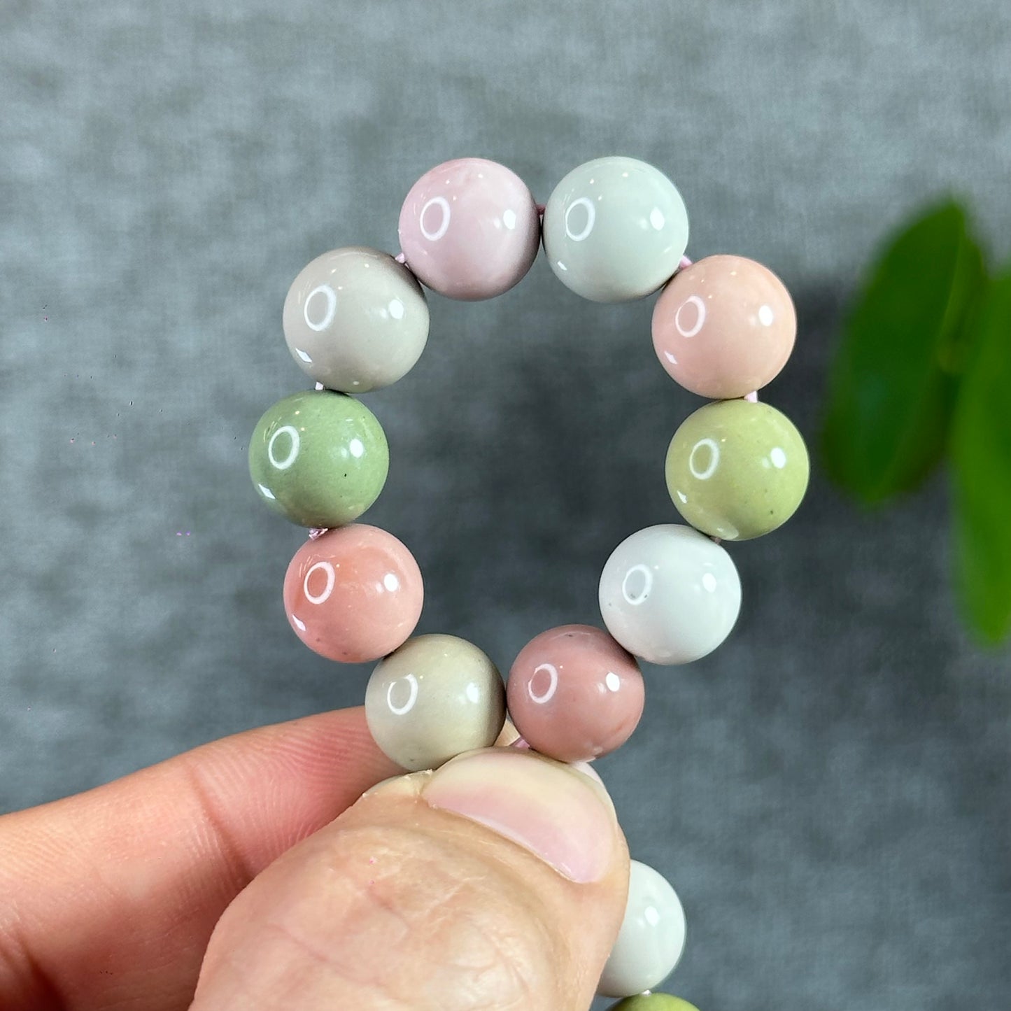 Natural Pastel Multi Colour Alashan Agate Bracelet Size 10 mm