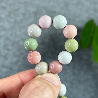 Natural Pastel Multi Colour Alashan Agate Bracelet Size 10 mm