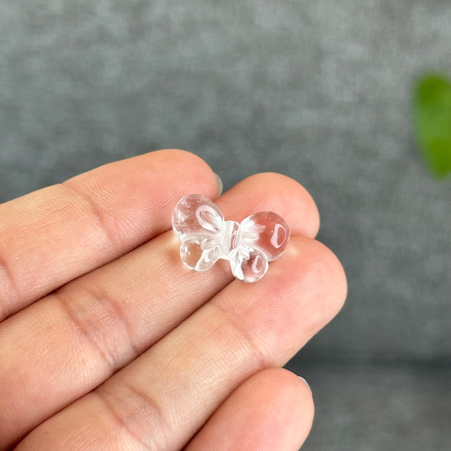 Natural Clear Quartz Ribbon Charm