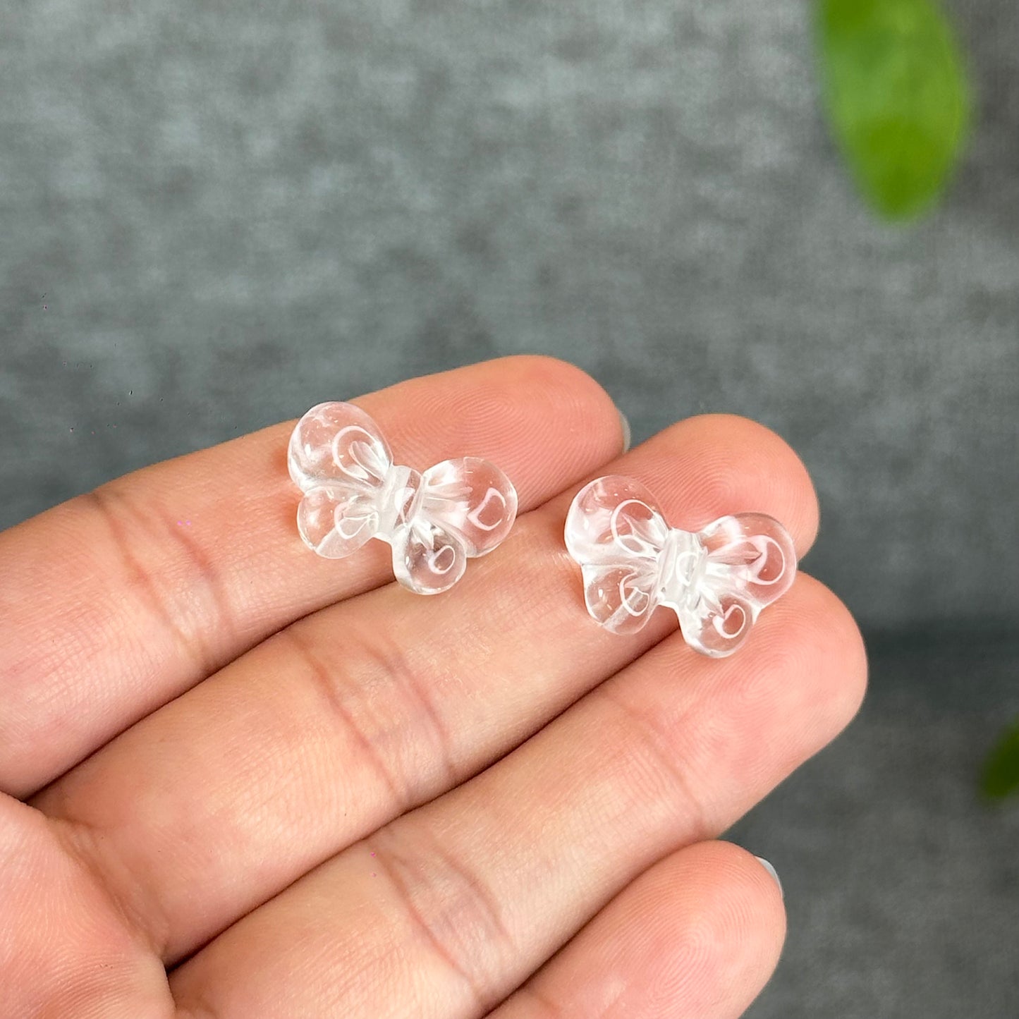 Natural Clear Quartz Ribbon Charm