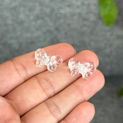 Natural Clear Quartz Ribbon Charm