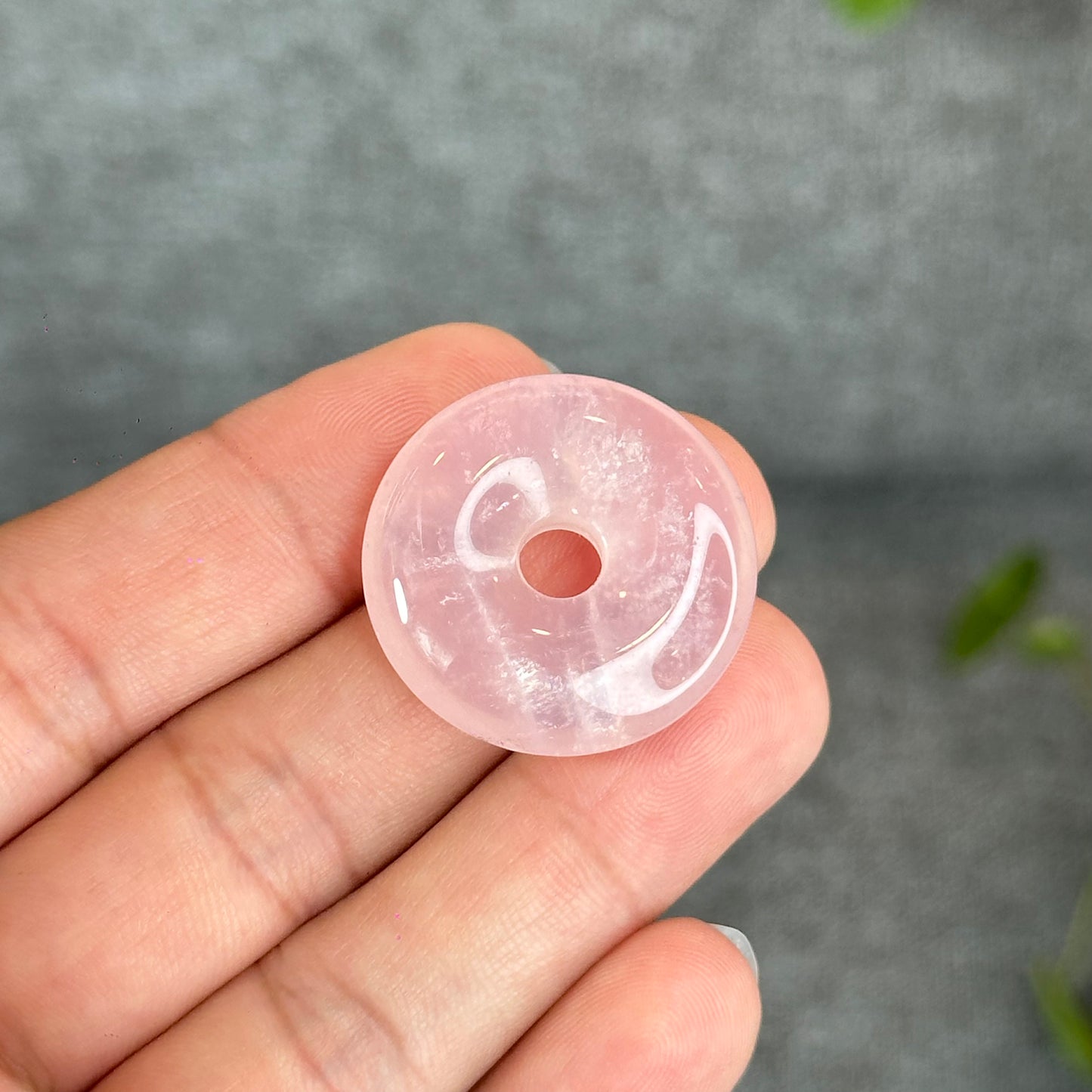 Natural Rose Quartz Donut Charm